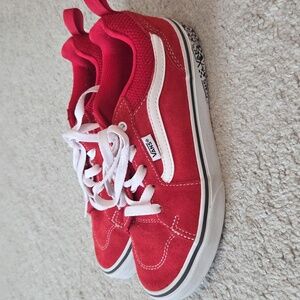 Vans Bold Red Sneakers with White Accents